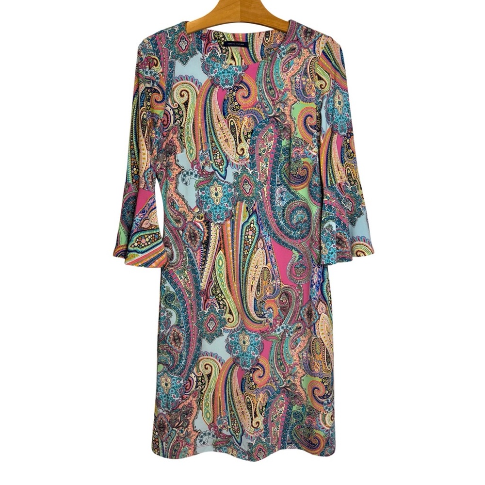Vibrant Tommy Hilfiger Sheath Dress Women's Size 4 Jersey Pastel Paisley